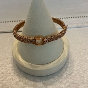 Givenchy Vintage Rose Gold Oval Hinged Bangle
